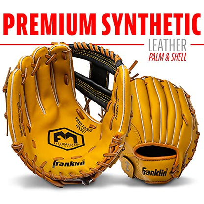 Franklin Sports Field Master Baseball + Softball Glove - Field Master Adult + Youth Baseball + Softball Mitt - Men's + Women's Gloves - Right Hand Throw - color: Tan, style: 11" - I Web