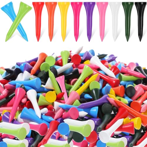 Mudder 2000 Pcs Bamboo Golf Tees Bulk Professional Golf Tees Reduce Friction Side Spin for Club Men Women Kids Accessories - color: multicolor, size: 1-1/2 Inch