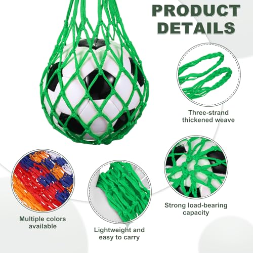uxcell Basketball Net Bags, Nylon Soccer Ball Holder Portable Multifunctional Single Ball Mesh Net Bag for Storage Basketball Soccer Rugby Balls - color: Green