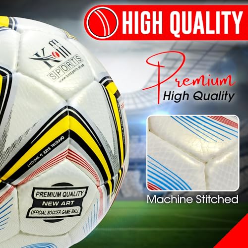 Soccer Ball Size 5 | Premium Match & Training Ball for Adults & Kids | Durable Synthetic Leather | World Cup Design | Grass, Turf, Indoor