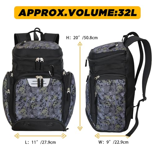 Goloni Basketball Backpack,Large Sports Bag with Ball Compartment & Shoe Compartment, Best for Basketball, Soccer, Volleyball,Gym, Travel