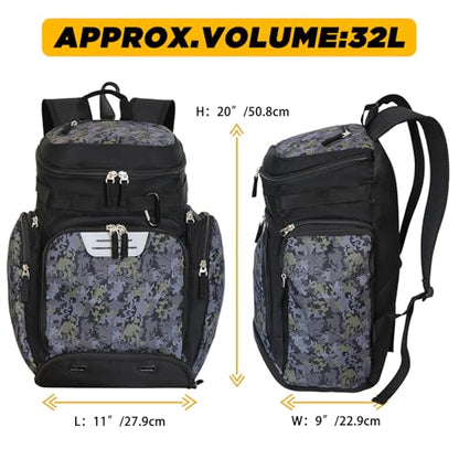 Goloni Basketball Backpack,Large Sports Bag with Ball Compartment & Shoe Compartment, Best for Basketball, Soccer, Volleyball,Gym, Travel