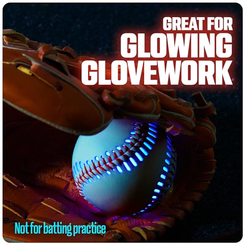 GlowCity Premium Leather LED Rechargeable Light-Up Baseball - Illuminate the Game - Nighttime Fun and Play - Sports Stuff & Gadgets for Kids Age 8 Years Old and Up - Catch Only