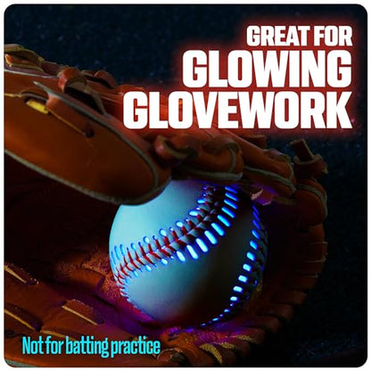 GlowCity Premium Leather LED Rechargeable Light-Up Baseball - Illuminate the Game - Nighttime Fun and Play - Sports Stuff & Gadgets for Kids Age 8 Years Old and Up - Catch Only