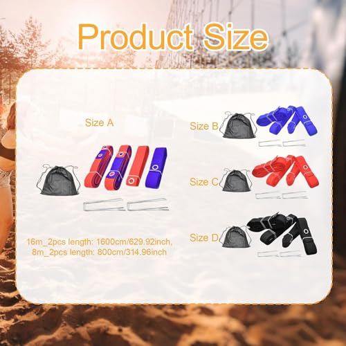 4X Beach Volleyball Lines for Sand Marking Sand Accessories Match Competition Volleyball Boundary Cords for Park Outdoor