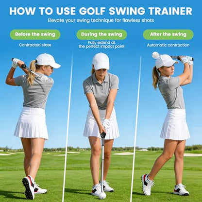 Retractable Golf Swing Training Aid, Telescopic Club Indoor & Outdoor Practice Warm-Up Golf Swing Trainer -Strength & Tempo Training for Golfer Beginner Men Woman Golf Gift