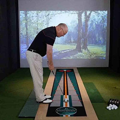 Explanar Golf Putting Mat - 4 Meter (13 Feet) - Indoor Golf Putting Trainer Helping Golfers Improve Putting Visualization, Accuracy and Alignment