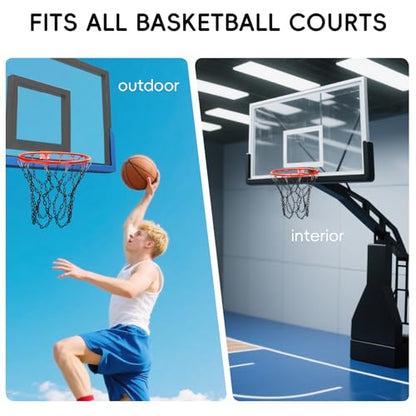 Basketball Net Replacement Heavy Duty,Resin Material, Anti-Rust Use Indoor Outdoor Standard 12-Ring Basketball Hoop - style: Black