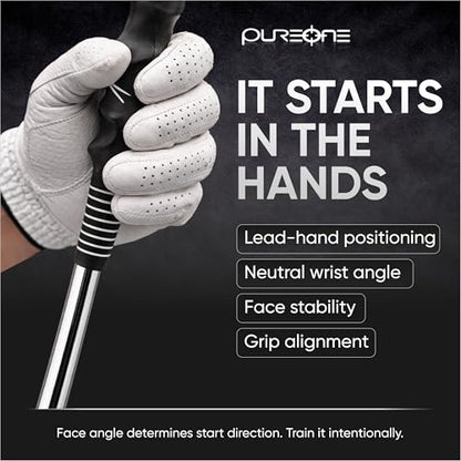 PureGrip™ Golf Training Aid Club – Right-Handed Swing Trainer with Small Club Head and Molded Grip for Consistency and Accuracy – Improve Muscle Memory, Grip Position, and Swing Tempo