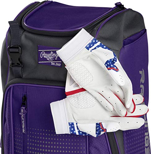 Rawlings | FRANCHISE Backpack Equipment Bag | Baseball/Softball | Rec/Travel | Multiple Styles - color: Purple