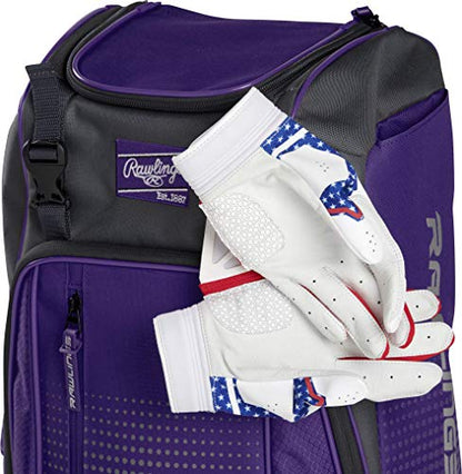 Rawlings | FRANCHISE Backpack Equipment Bag | Baseball/Softball | Rec/Travel | Multiple Styles - color: Purple