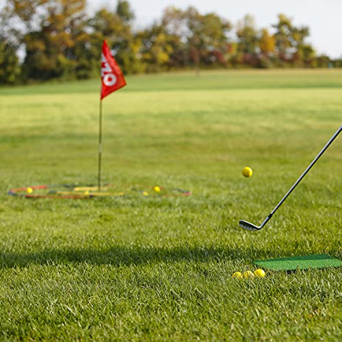 Izzo Golf Backyard Bullseye Golf Practice Set (1PC) - Red-Blue-Yellow Foam Practice Golf Balls & Targets for Iron Accuracy Training