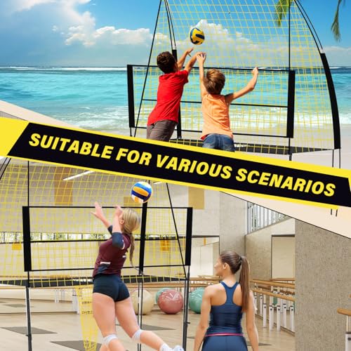 Volleyball Training Net Equipment System，Volleyball Practice Net of Adjustable Height, Good Stability, Easy Assembly & Storage, Indoor and Outdoor Use