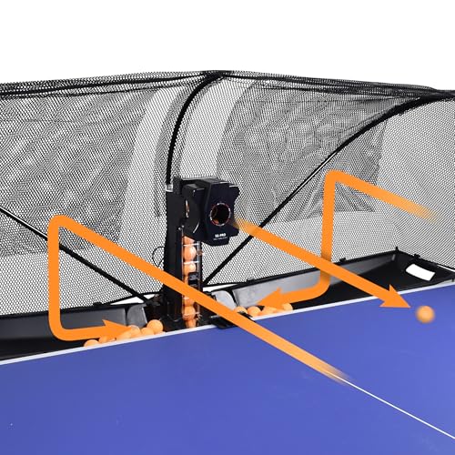 WAYMARK Table Tennis Robot Machine Ping Pong Robot with Net S6PRO Ping Pong Machine for Training Practice Come with 100 40mm+ Balls