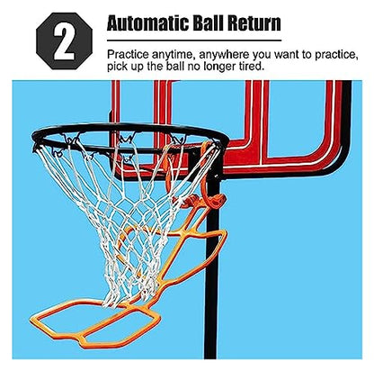 Basketball Hoop Returner Shot Return Apparatus Orange Aid for Adult Kids School Attachment Shooting Trainer