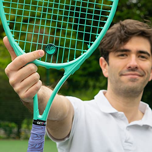 Get A Grip Tennis Dampeners – Vibration Dampener for Tennis Rackets – Shock Absorbing, Reduce String Vibration & Improve Feel – Fun, Colourful, Retro Designs – Tennis Accessories Gift - color: Spray & Play
