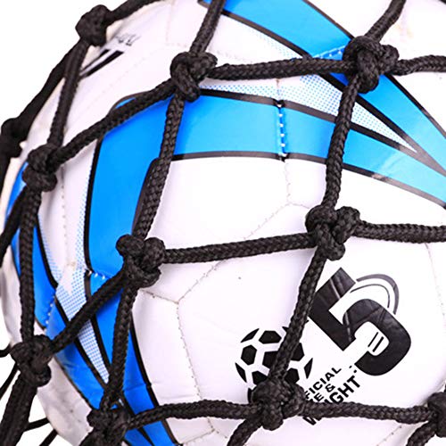 Basketball Net Bag Soccer Football Mesh Storage Sports Ball Holder Nylon Carry Bag Durable Single Ball Carrier 2 Pack Black Fit Ball 3 4 5 - color: black