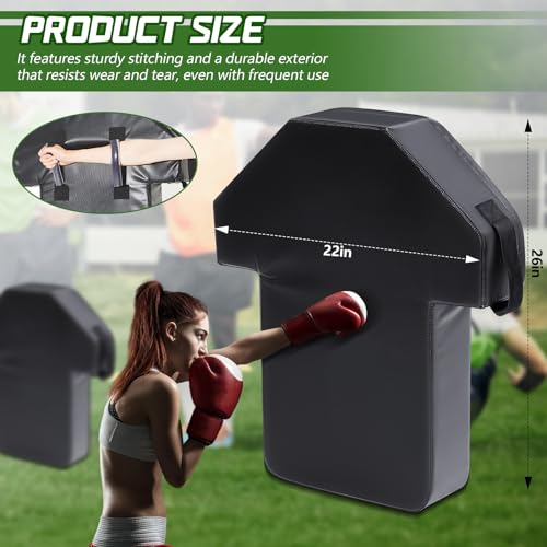 Tinideya 22" x 26" Football Tackle Dummy with Heavy-Duty Handles Football Blocking Pads Durable Sports Training Blocking Shield for Basketball MMA Kick Shield Kickboxing - color: Black