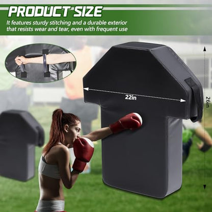 Tinideya 22" x 26" Football Tackle Dummy with Heavy-Duty Handles Football Blocking Pads Durable Sports Training Blocking Shield for Basketball MMA Kick Shield Kickboxing - color: Black