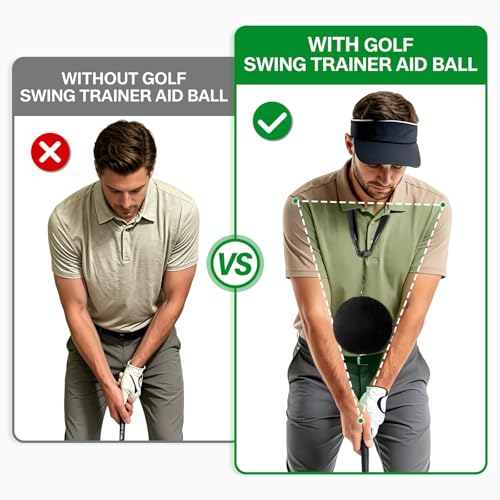 Esoes Golf Swing Ball Training Ball Golf Swing Training aid Inflatable Swing Trainer with Pump & Golf Tee Storage Pouch, Aid for Swing Correction, Prevents Chicken Wing Swing