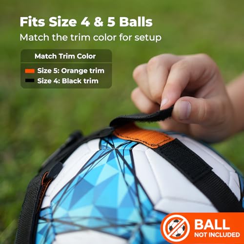 3 in 1 Soccer Training Aid, Inground Soccer Kick Touch Trainer, Hands Free Soccer Kick Trainer and Handle Soccer Kick Trainer for Kids(Fits Ball Size 4 and 5)