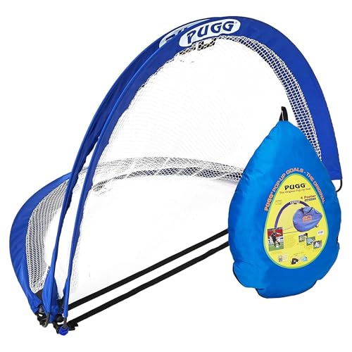 PUGG Pop Up Soccer Goal, Portable Training Football Knitted Poly Net Equipment, The Original Pickup Game Goal, Includes Two Goals & Bag - size: 4 Foot
