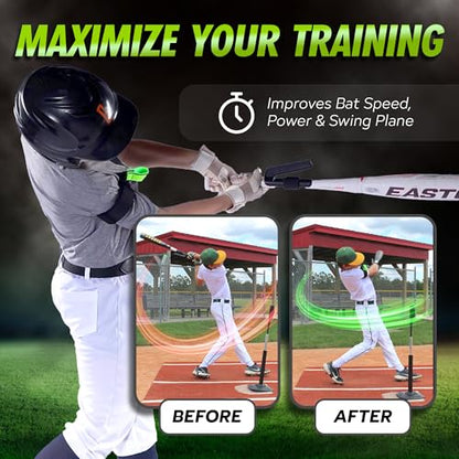 SWINGRAIL Baseball/Softball Hitting Trainer – Swing Trainer Aid for Batting & Hitting Practice – Baseball Training Equipment to Improve Bat Speed, Swing Mechanics, Contact & Timing – For Ages 9 and Up