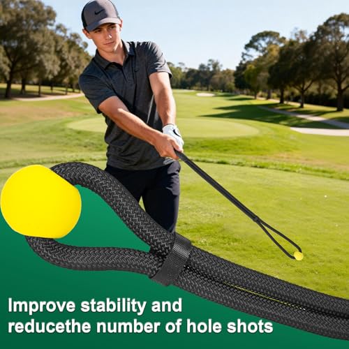 Golf Rope Swing Trainer,Portable Golf Training Aid Improve Speed,Rhythm and Warm Up,Indoor Outdoor Grip Trainer Golf Swing Training Aid for Beginners Advanced Golfers