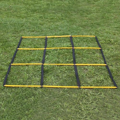 Multifunctional 9 Grids Agility Ladder for Sports Training Fitness and Footworks Drill Agility Train Enduring Adjusted Speed Training - color: Yellow
