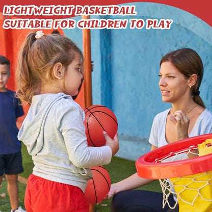 Leitee 30 Pcs 6 Inch Mini Basketballs with Pump Mini Hoop Outdoor Basketball Set for Toddlers Kids Replacement for Beach Pool Sports Beginner Ball Arcade Games Indoor Party Favors(Coffee Red)