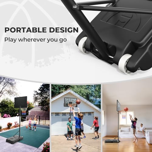 Yohood Kids Basketball Hoop, 3.6-7 FT Height Easy Adjustable, Portable Basketball Hoop Outdoor Indoor for Kids/Teens/Youth, 30" Backboard