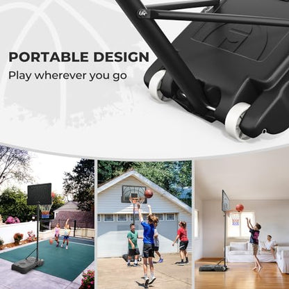 Yohood Kids Basketball Hoop, 3.6-7 FT Height Easy Adjustable, Portable Basketball Hoop Outdoor Indoor for Kids/Teens/Youth, 30" Backboard