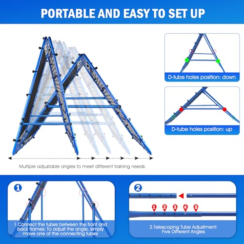 Volleyball Baseball Rebounder Net, Softball Rebounder Pitchback Net Quick Adjustments, Quick Adjustments Lacrosse Bounce Back Practice Equipment, Ideal for Outdoor Indoor and Backyard Training