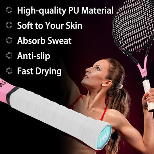 10 Pack Tennis Racket Grip Tape, Anti-Slip Tennis Overgrip, Precut Sweat-Absorbing Tennis Grip for Badminton, Pickleball, Tennis - color: Fluorescent Pink