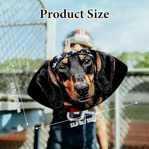 American Football, Official Size 11.9 x 7.3 Inch, Premium Composite Leather High-Grip Ball with Pro-Style Lacing, Unique Prints for Training, Games & Gifts - color: Flag Dog