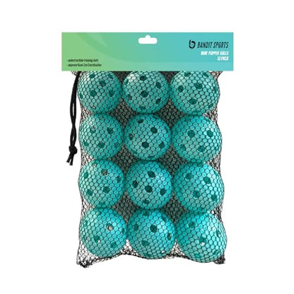 Bandit Sports Mini Popper Plastic Baseballs, Made of Impact-Resistant and Rebounding Material, Perfect Practice Baseballs & Hitting Ball Training - size: 12 count