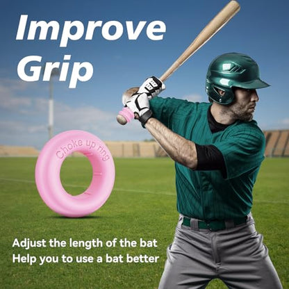 MIPREZT 5 Packs Baseball Bat Grip Choke Up Rings Choke Ring Baseball Softball Teeball Tball Bat Choke Up Ring Bat Knob Baseball Bat Accessories - color: Pink