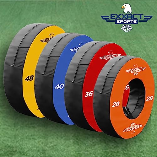 Exxact Sports Tackle Wheel Football Practice Equipment and Football Tackle Dummies with Straps - 28, 36, 40, 48 Inches, Tackling Dummy for Football