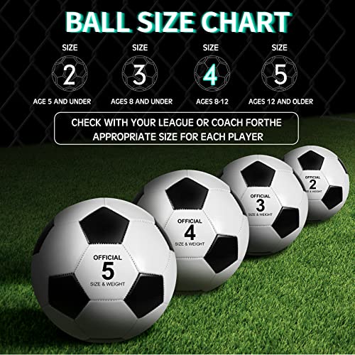 HyDren 24 Pack Soccer Balls Bulk with Pump Official Outside Christian Charity Donation Sport Soccer Balls Gifts for Teens Adults - size: Size 4