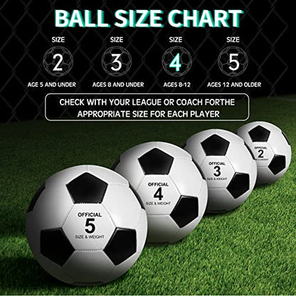 HyDren 24 Pack Soccer Balls Bulk with Pump Official Outside Christian Charity Donation Sport Soccer Balls Gifts for Teens Adults - size: Size 4