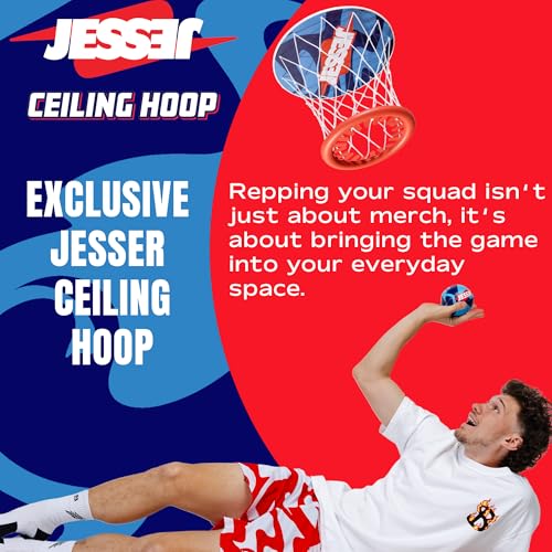 Jesser Basketball Hoop with Balls | Fun Indoor Game for All Ages 6+, Gift for Kids, Children, Teens & Families, Bedroom & Playroom | Toy for Boys & Girls (Ceiling Hoop or Over The Door) - size: Ceiling Hoop