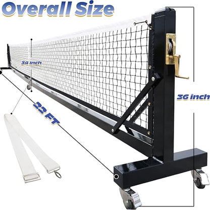 Seliyoo Pro Portable Pickleball Net System Portable Pickleball Net Outdoor,Heavy Duty Premium-Grade Brass Winder 22 FT Regulation Size Pickleball Court Equipment Indoor or Outdoors