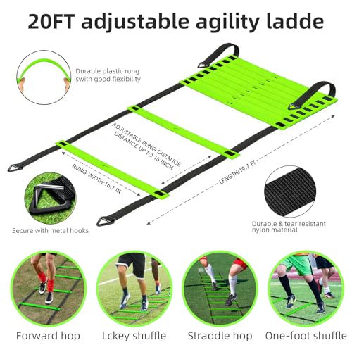 Soccer Goal, Soccer Goals for Backyard, 6x4ft Portable Pop Up Soccer Net Set, Soccer Training Equipment with Soccer Ball, Ladder and Cones - color: Green
