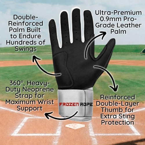 F3 Frozen Rope Batting Gloves - Premium Leather (0.9mm) Long Cuff Batting Gloves - Pro-Grade Baseball and Softball Gloves - Men, Women, and Youth Sizes - color: Neon/Black, size: Womens Small