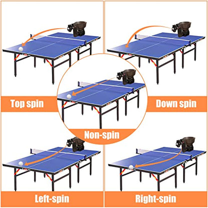 WISIMMALL Table Tennis Robot, 36 Different Spin Balls Ping Pong Robot Automatic Table Tennis Machine Automatic Ball Launcher with 50 Ping Pong Balls for Ping-Pong Practicing Training
