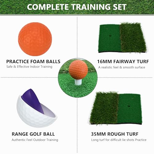 Pop-Up Golf Chipping Net Set with Mat & 8 Practice Balls- Professional Golf Chipping Practice Ideal for Indoor and Outdoor Training- - Gifts for Men, Golfers, Teenage Boys and Beginners