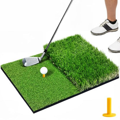 Golf Hitting Mat,Golf Mat for Practice Indoor/Outdoor, High-Elasticity Artificial Turf Mat, Portable Golf Swing Training Mat for Garage Simulator Chipping Driving Training