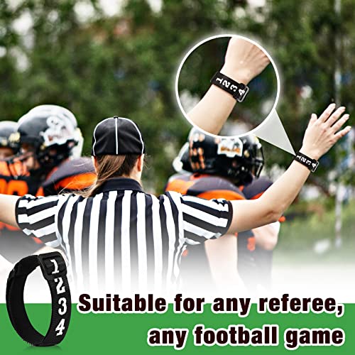 Taiyin 3 Pcs Football Referee Gear Official Football Numbered Wrist Down Indicator Sliding Side Clip Umpire Indicator Hook and Loop Umpire Football Referee Gear Wristband Referee Accessories, Black