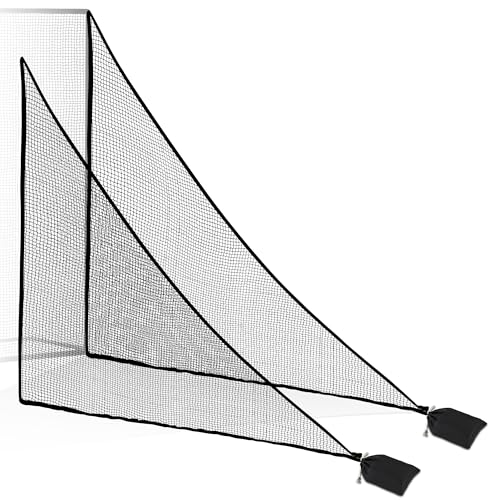 6-10ft 1/2PCS Nylon Side Net Golf Accessory with 1 Sang Bag, Easy to Install Side Net for Golf Nets and Simulator Premium Sports Net Hitting Nets (Red/Black) - style: Black-7x7ft 2Pcs