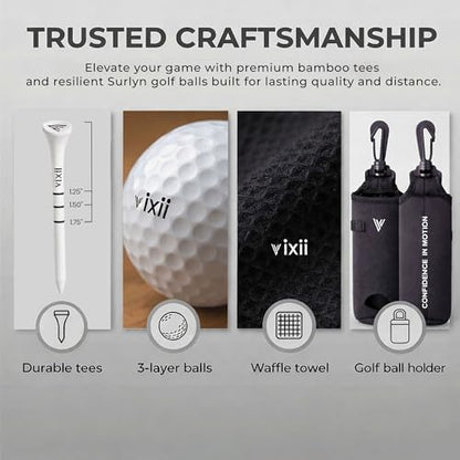 Premium Mens Golf Sets New Golfer Gifts for Women, Golf Accessories for Men with 3-Layer Golfing Balls, Bamboo Tees, Waffle Towel, Divot Tool & Ball Marker, Golfer Must Haves Golfing Accessories